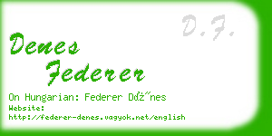 denes federer business card